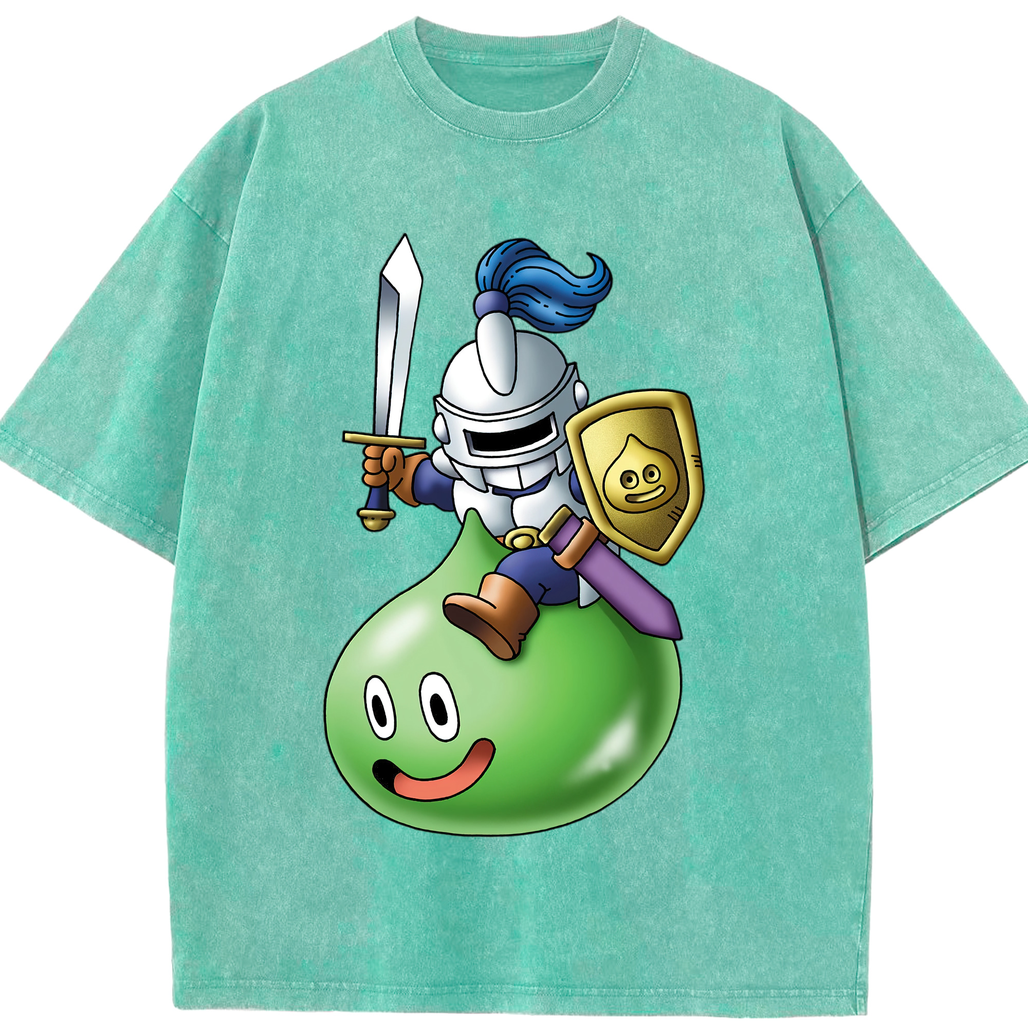 （画像用） ドラゴンクエスト Doragon Kuesuto Dragon Quest 綿100% ヴィンテージ風 半袖Tシャツ（フロントプリント）